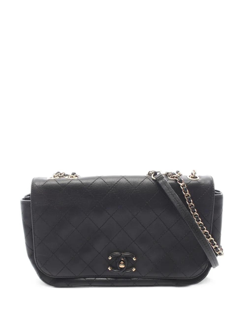 CHANEL Pre-Owned 2019 Full Flap atelassé chain shoulder bag - Nero