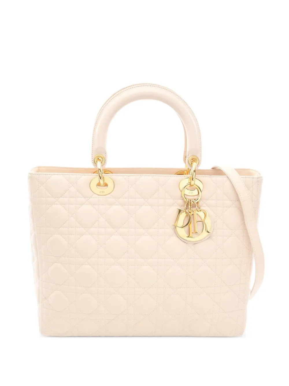 Christian Dior Pre-Owned 2000s Lady Dior Cannage tote bag - Blanc