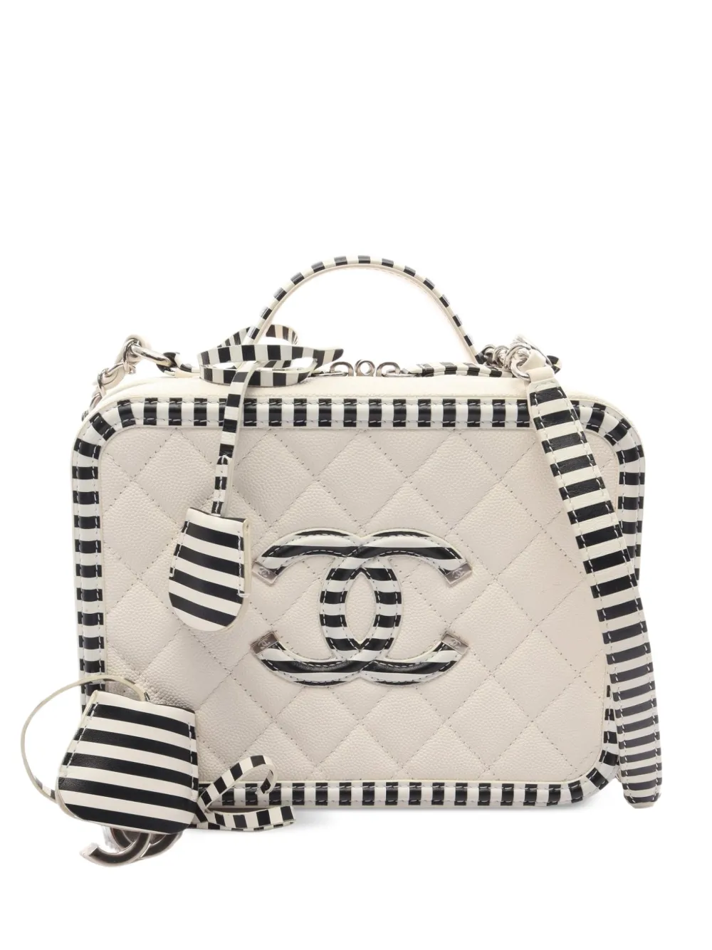 CHANEL Pre-Owned 2018-2019 CC Filigree Vanity two-way handbag - Bianco