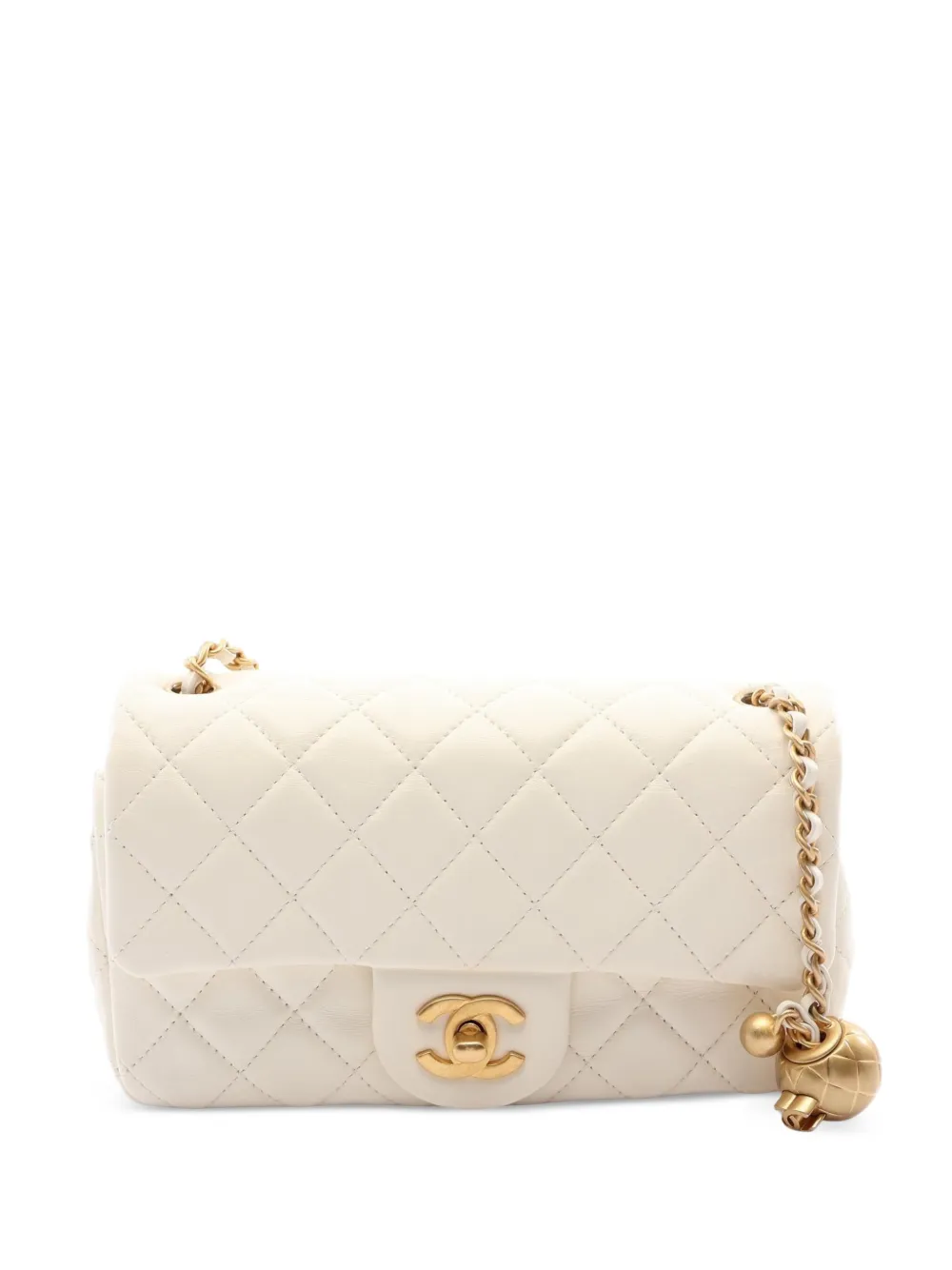 CHANEL Pre-Owned 2021 mini Flap shoulder bag - Bianco