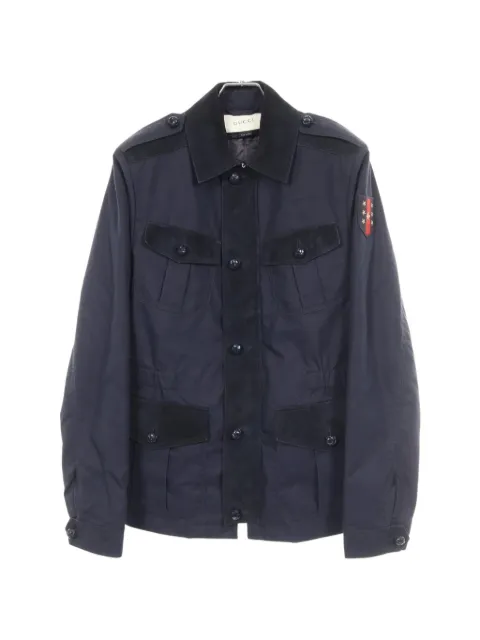Gucci Pre-Owned 2000s suede-trim military jacket