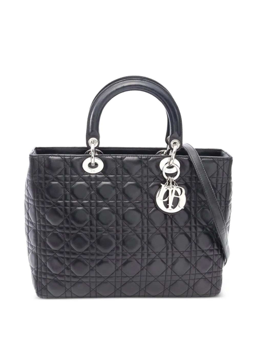 Christian Dior Pre-Owned 2000s große Cannage Lady Dior Handtasche - Schwarz