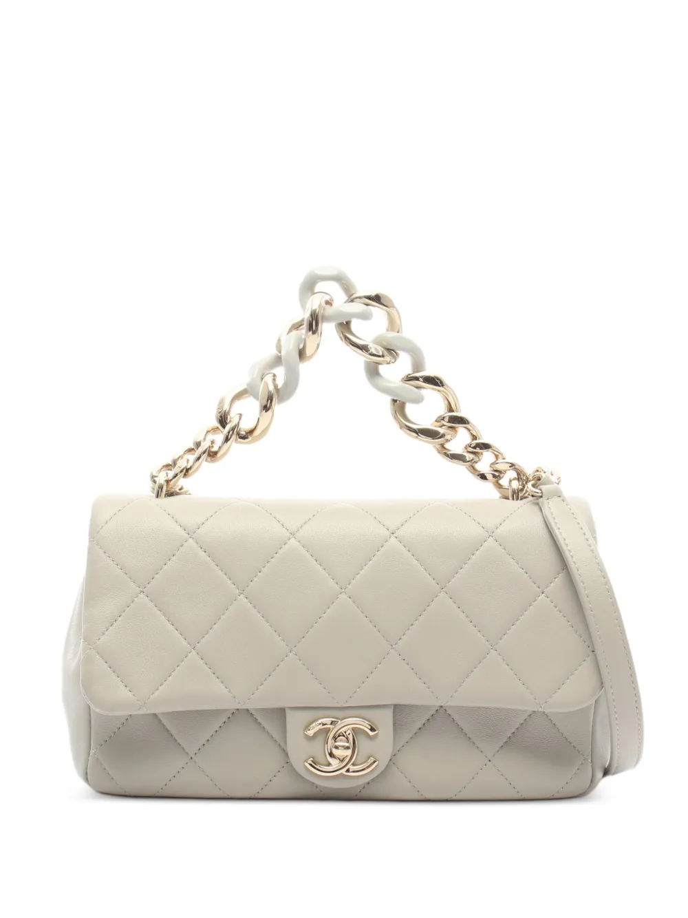 CHANEL Pre-Owned 2020s large diamond-quilted flap shoulder bag - Grigio