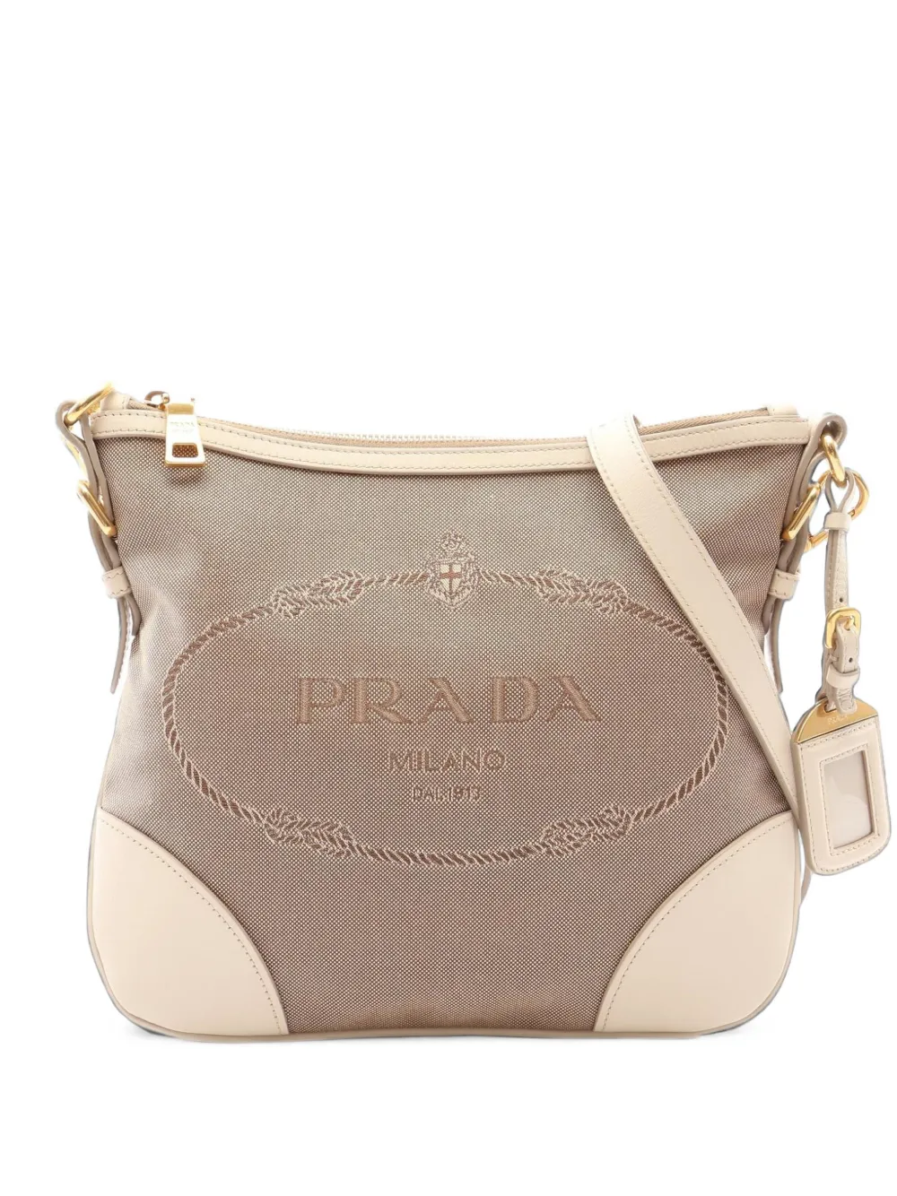 Prada Pre-Owned 2010s jacquard shoulder bag - Toni neutri