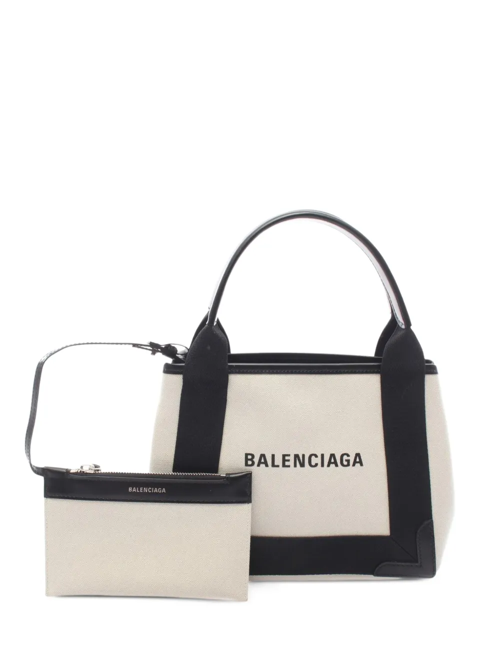 Balenciaga Pre-Owned 2010s XS Navy Cabas Tote Bag - Nude
