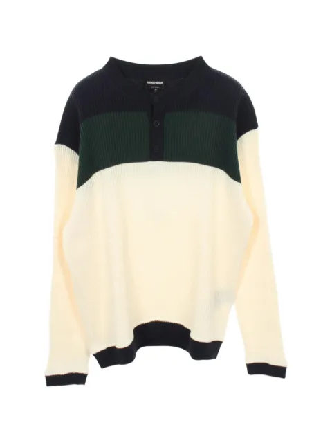 Giorgio Armani Pre-Owned henley-necek knitted sweater