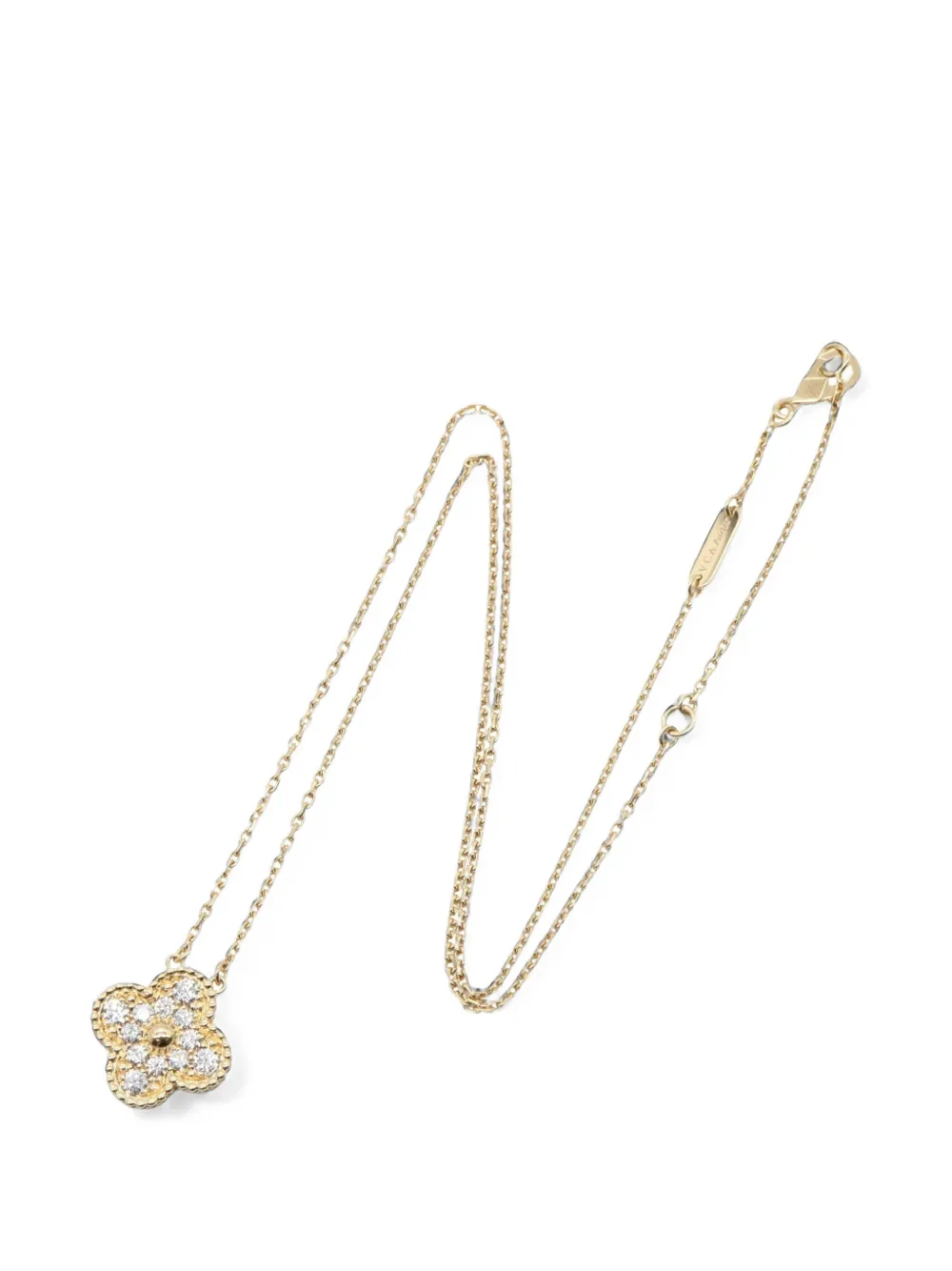 Van Cleef & Arpels Pre-owned 2010s Alhambra Diamond Necklace in Gold