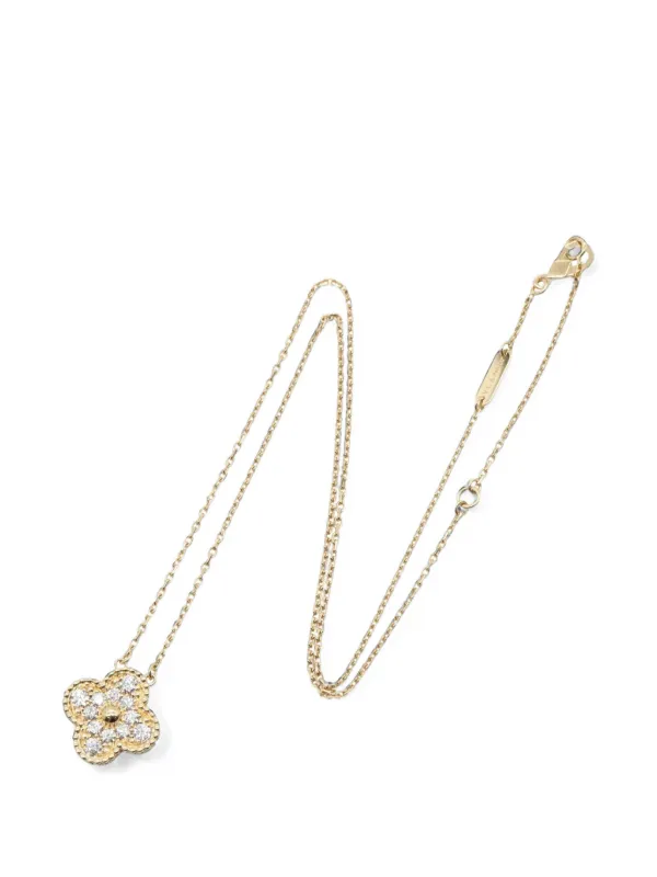 Van Cleef & Arpels Pre-owned 2010s Alhambra Diamond Necklace in Gold