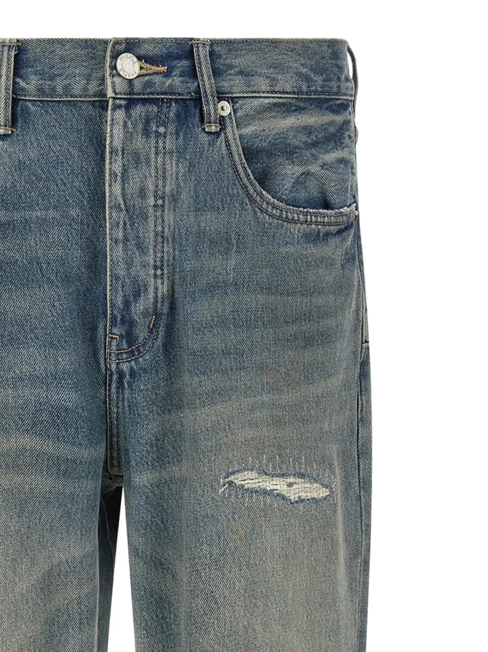 Purple Brand P011 jeans met gerafelde afwerking Blauw