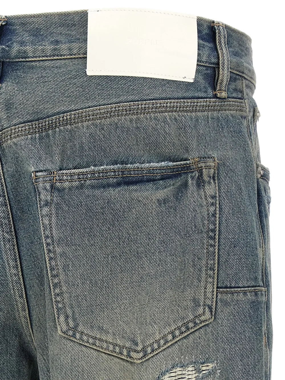 Purple Brand P011 jeans met gerafelde afwerking Blauw