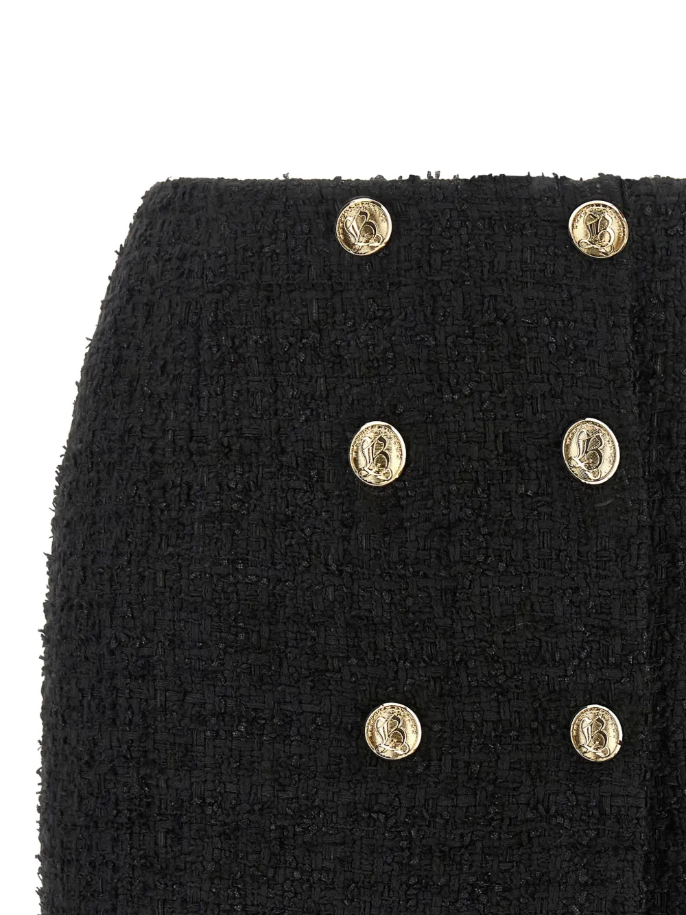 Balmain Rok met dubbele rij knopen Zwart