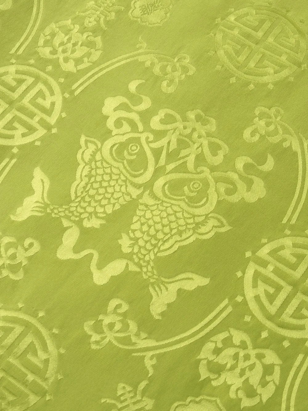 Shanghai Tang Zijden sjaal met jacquard Groen