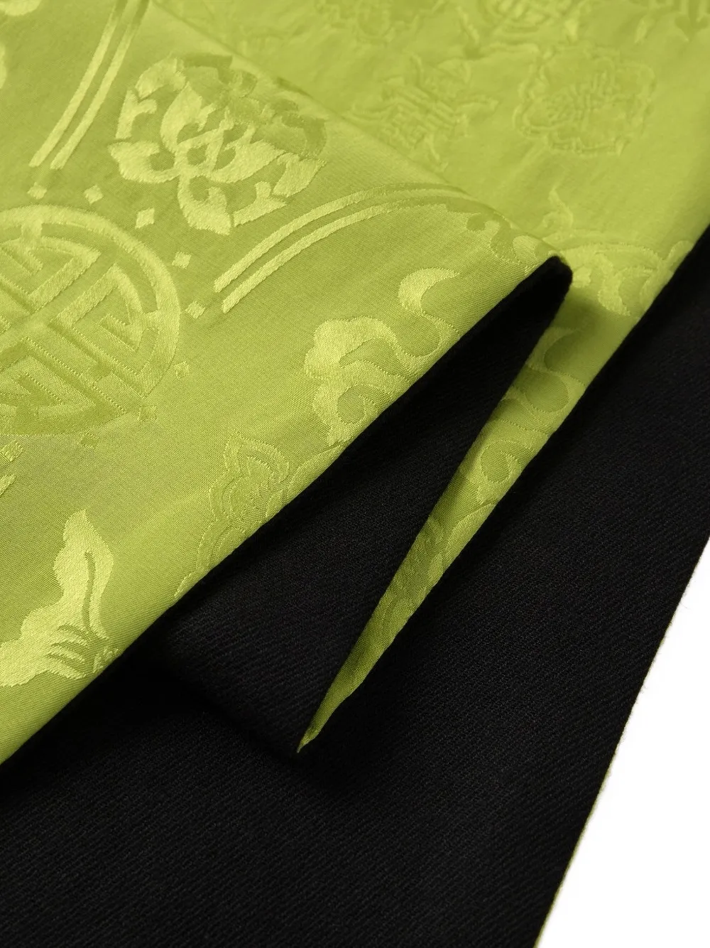 Shanghai Tang Zijden sjaal met jacquard Groen