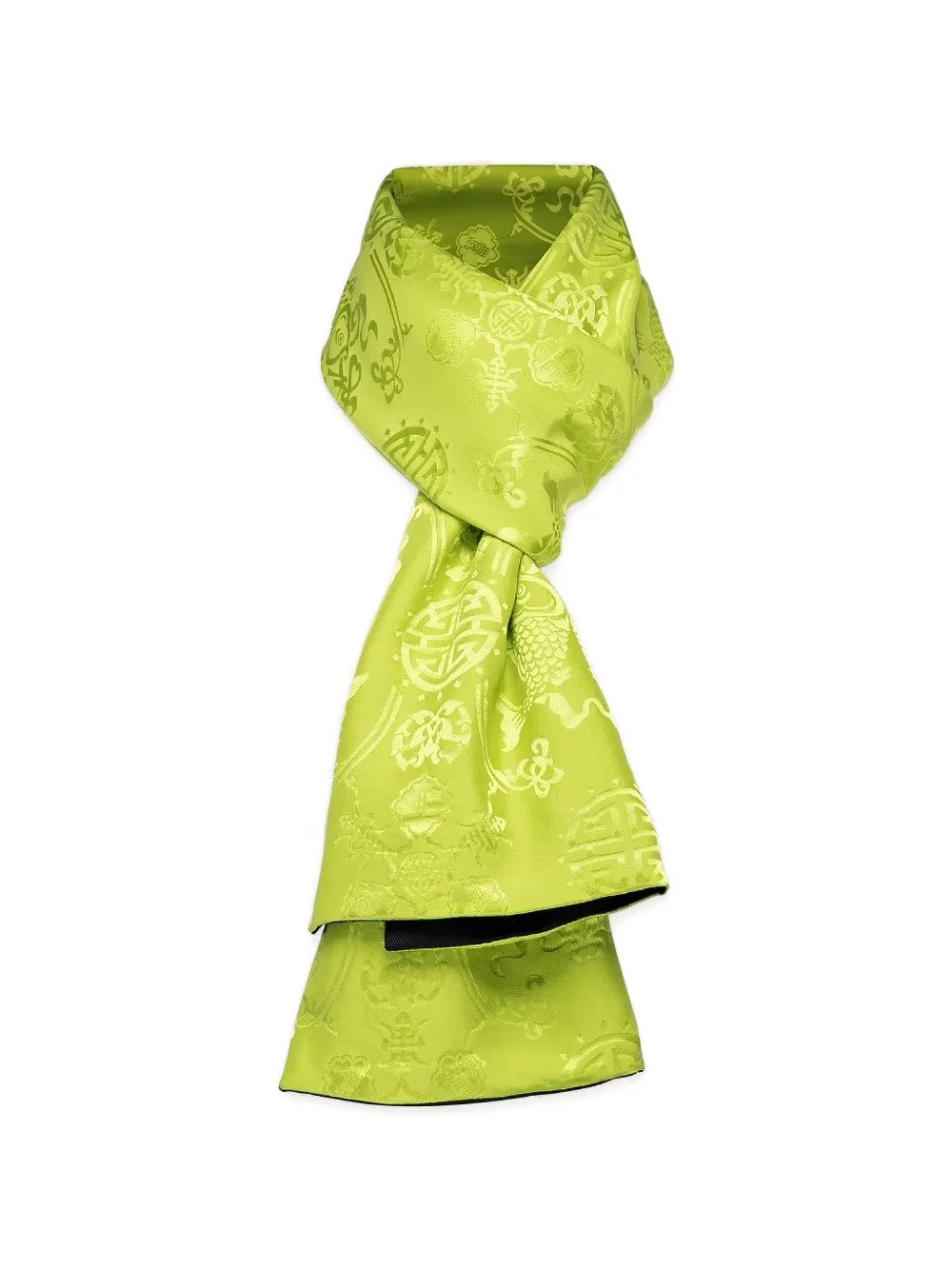 Shanghai Tang Zijden sjaal met jacquard Groen