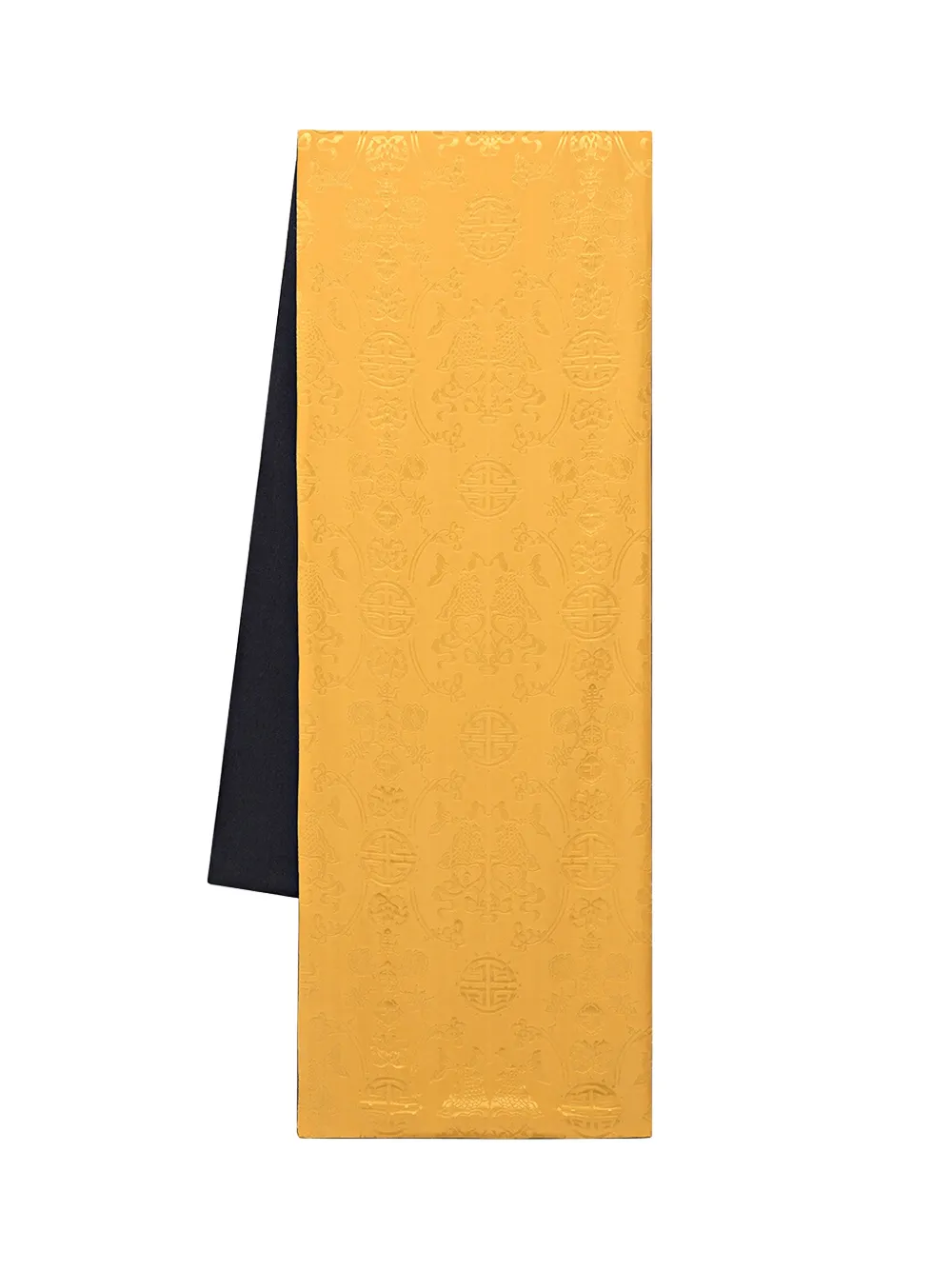 Shanghai Tang Two-Faced zijden-kasjmier sjaal met jacquard Geel