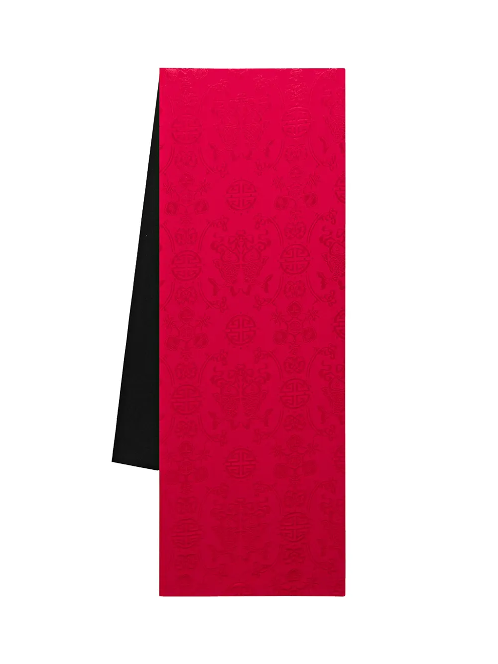 Shanghai Tang Two-Faced zijden-kasjmier sjaal met jacquard Rood