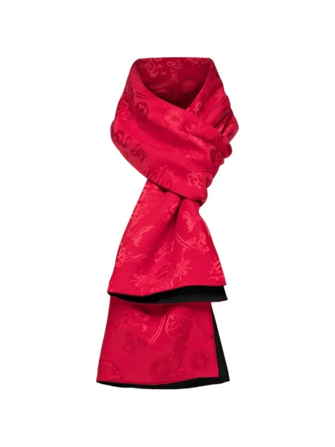 Shanghai Tang Two-Faced jacquard-woven silk-cashmere scarf