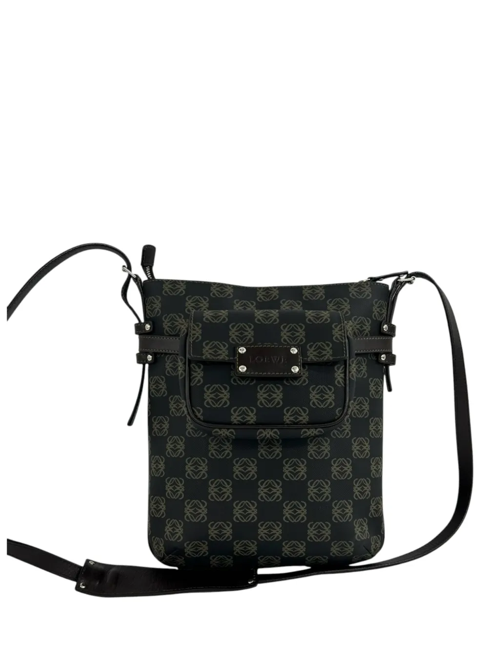 Loewe Pre-Owned 1990-2010 Anagram Coated Canvas crossbody bag - Marrone