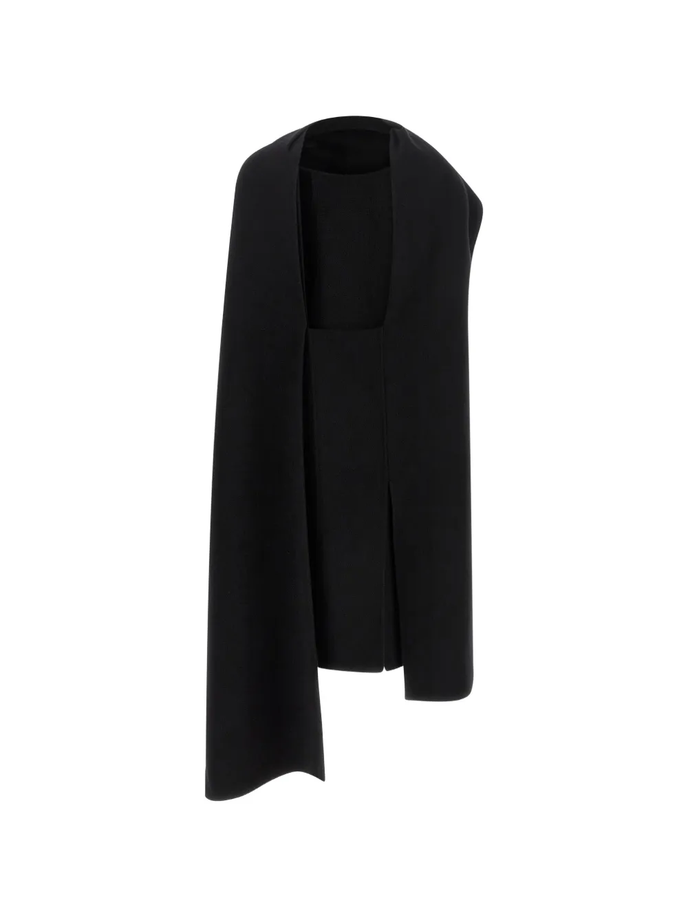 KHAITE Ramona gedrapeerde jurk met cape Zwart