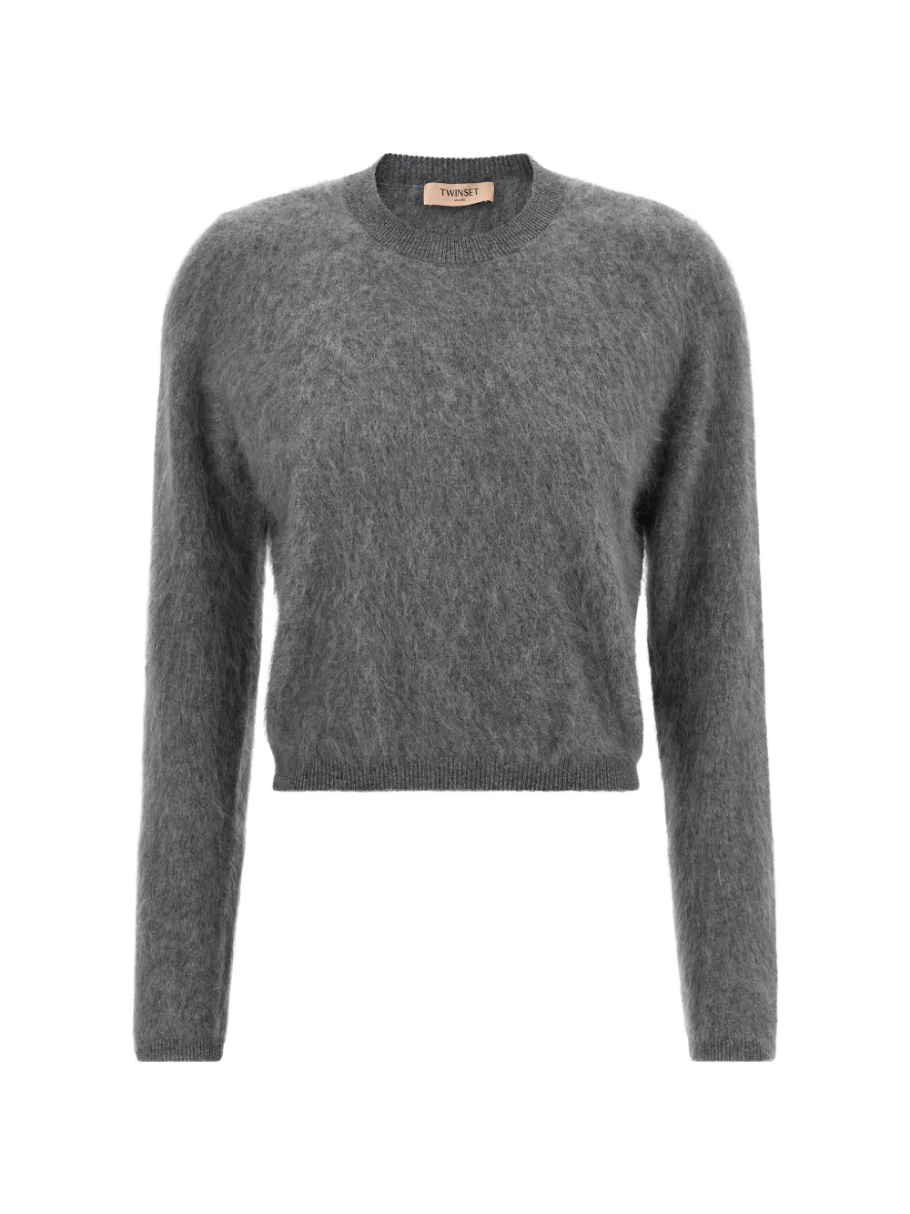 TWINSET brushed wool crew-neck jumper - Grigio