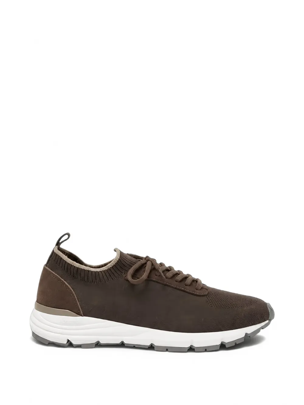 Peserico suede-panelled knit sneakers - Marron Peserico suede-panelled knit sneakers - Marron