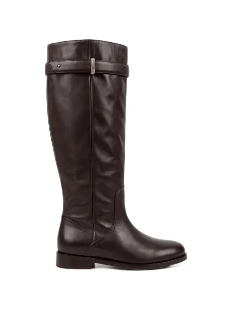 Peserico buckle-detail leather knee-high boots