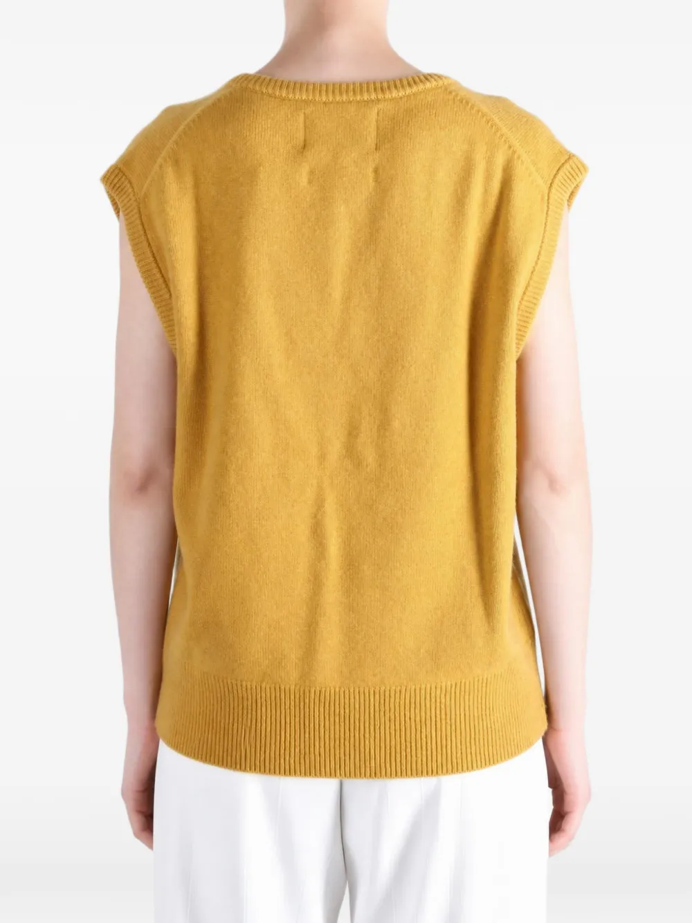 extreme cashmere N°512 Angele fijngebreide mouwloze top Geel