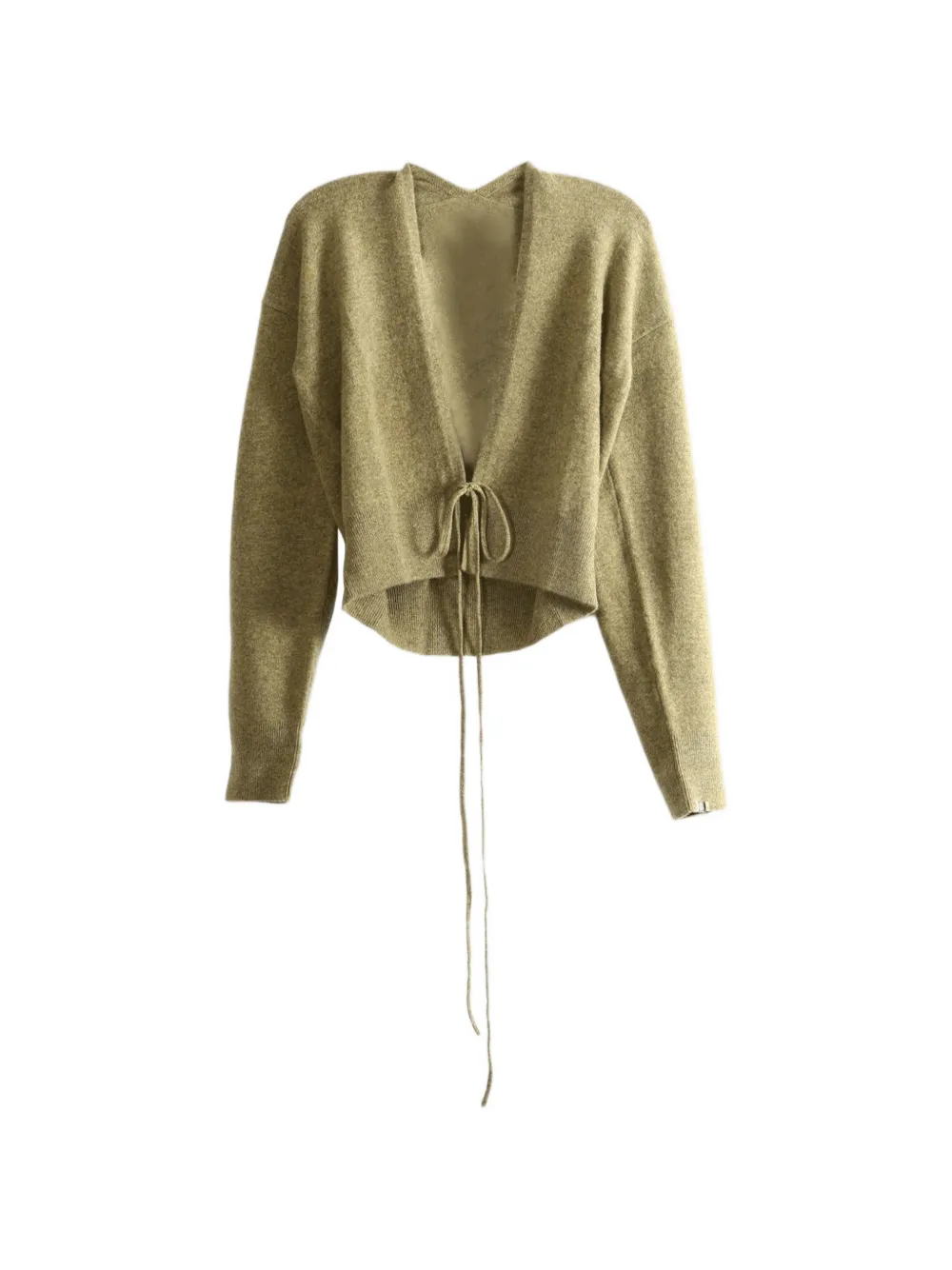 extreme cashmere Nº516 Ella tie-fastening cropped cardigan - Green