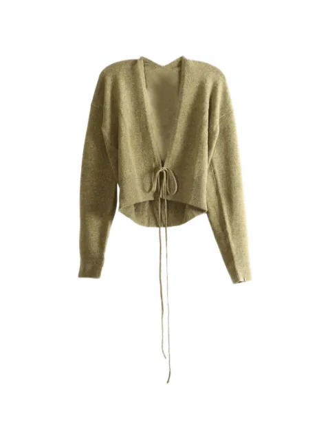 extreme cashmere Nº516 Ella tie-fastening cropped cardigan