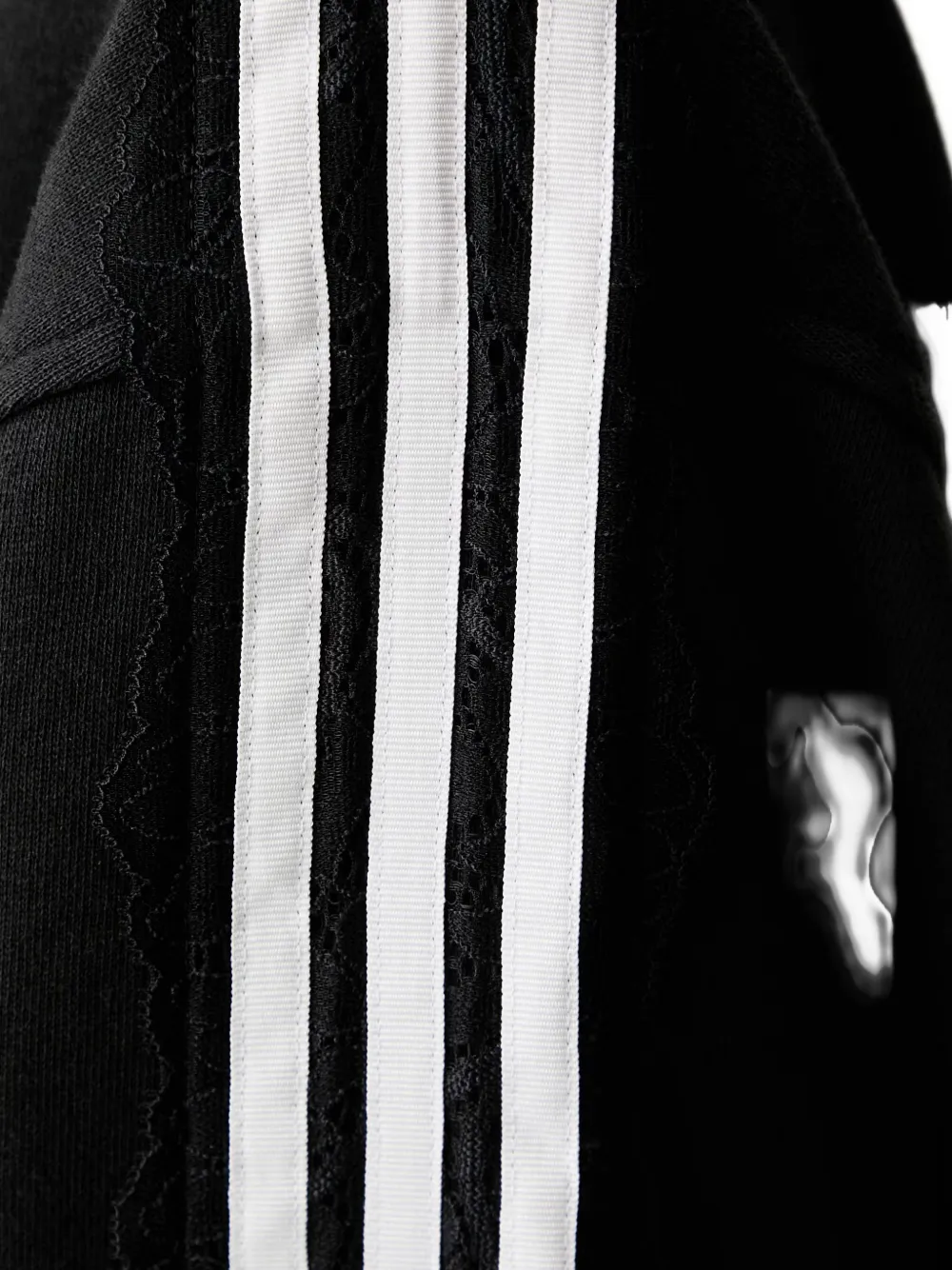 adidas lace-trim side-stripe sweater Zwart