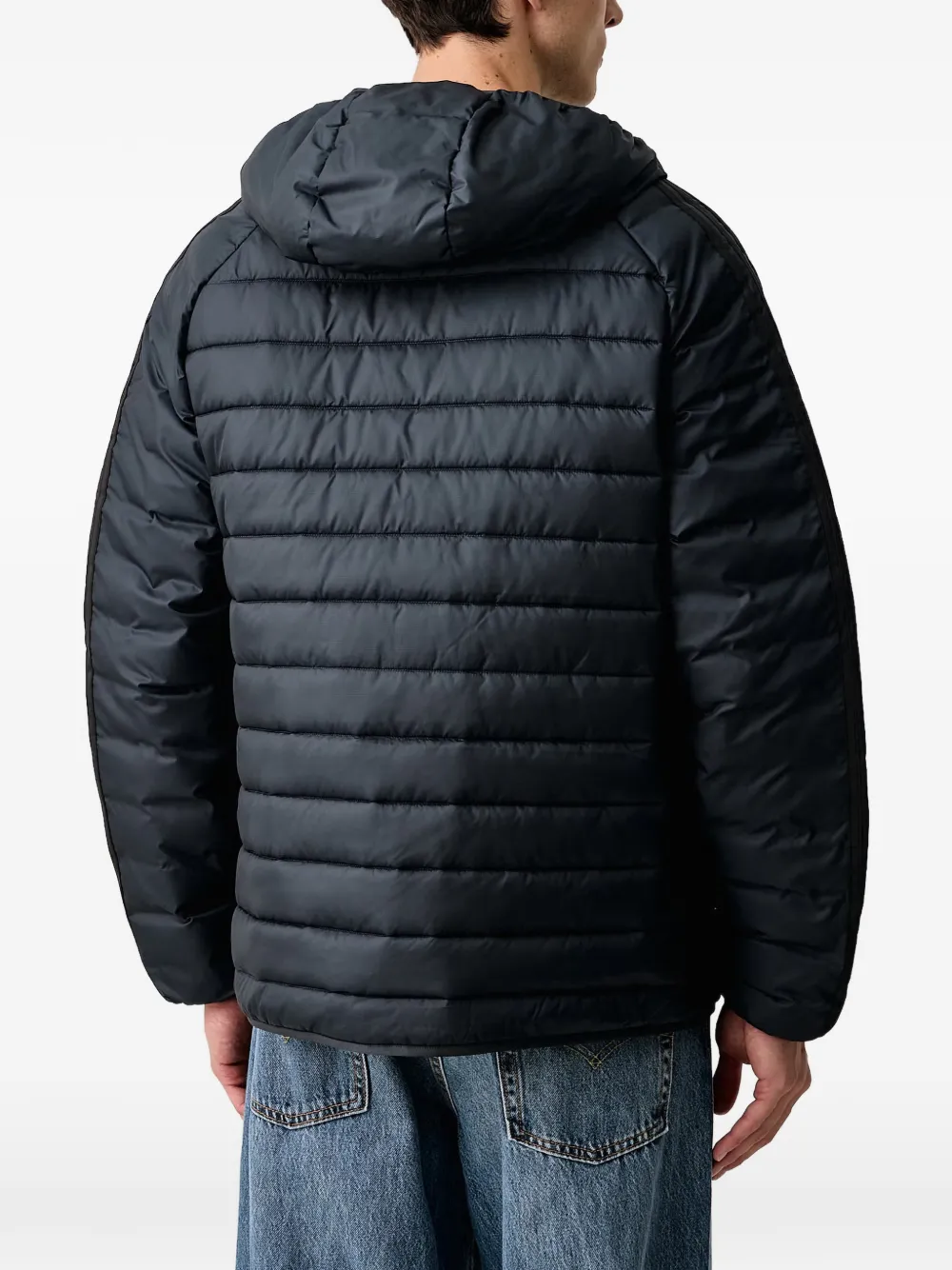 adidas quilted hooded jacket Grijs