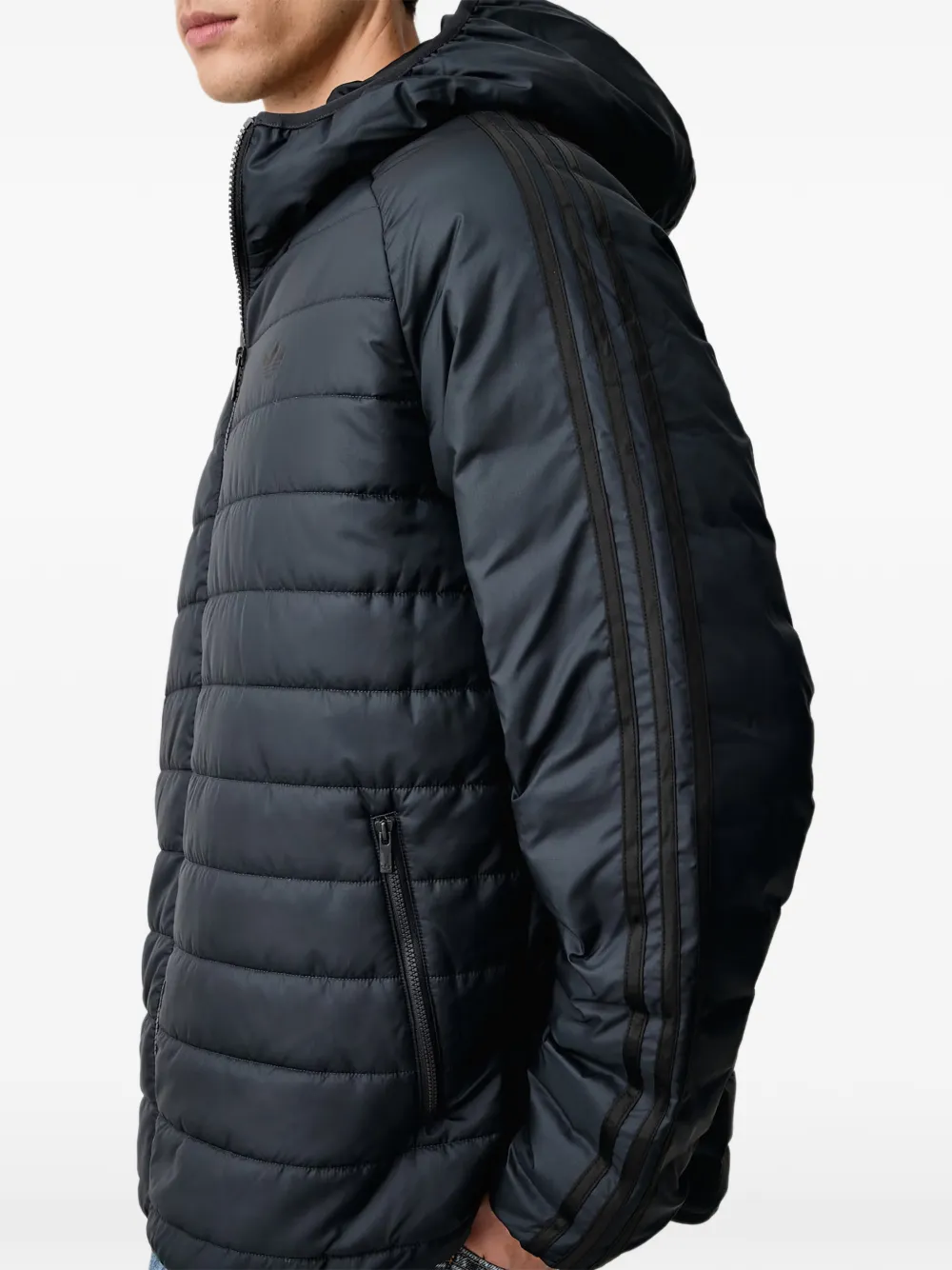 adidas quilted hooded jacket Grijs