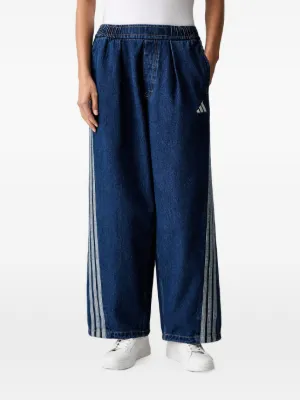 Adidas Originals Summer Glow Wide Leg Pants | Blue | FARFETCH