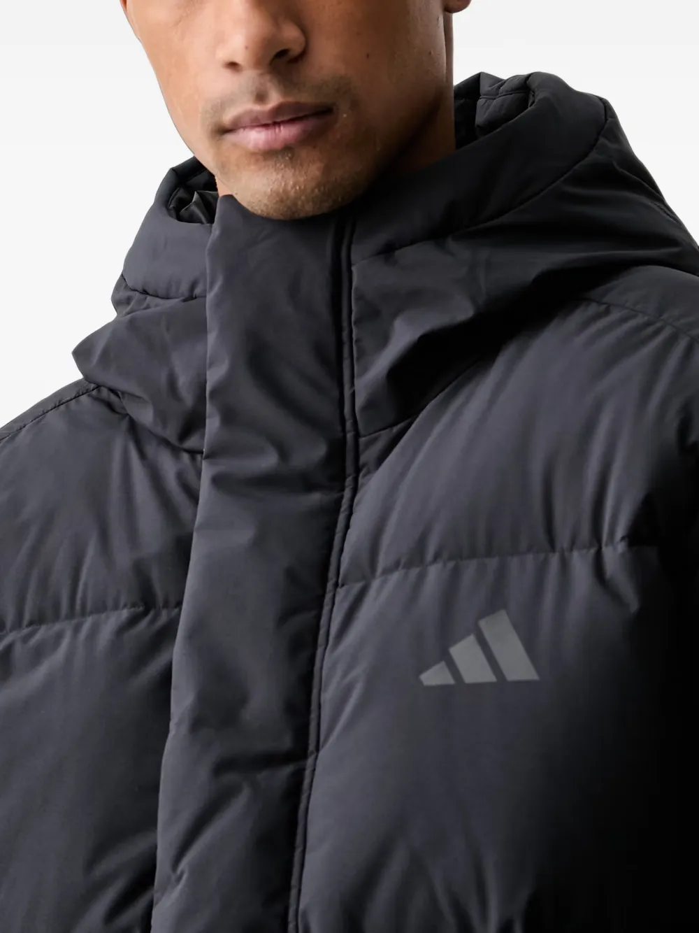 adidas Helionic hooded padded jacket Zwart