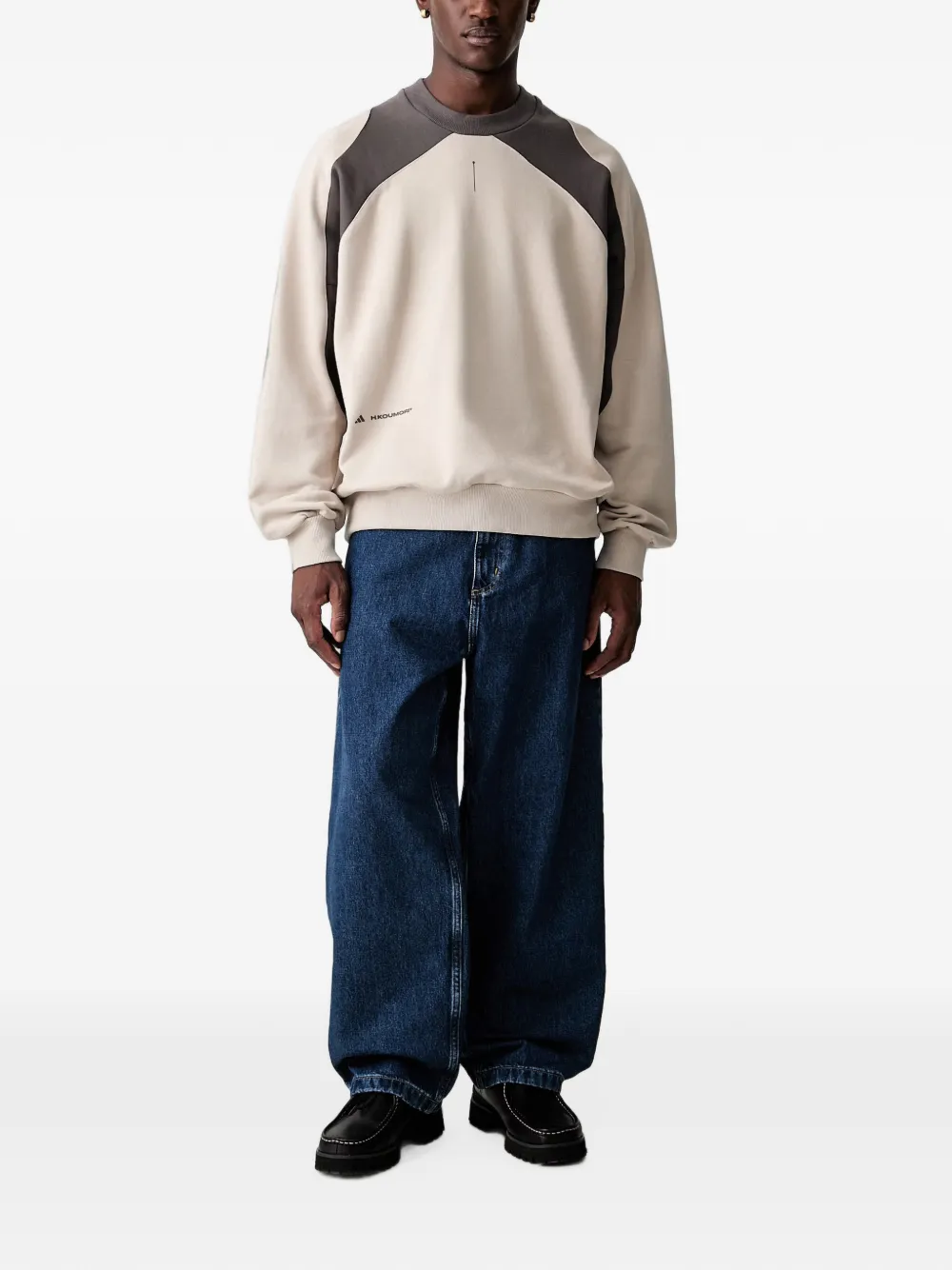 adidas x Hermanos Koumori colour-block sweater Beige