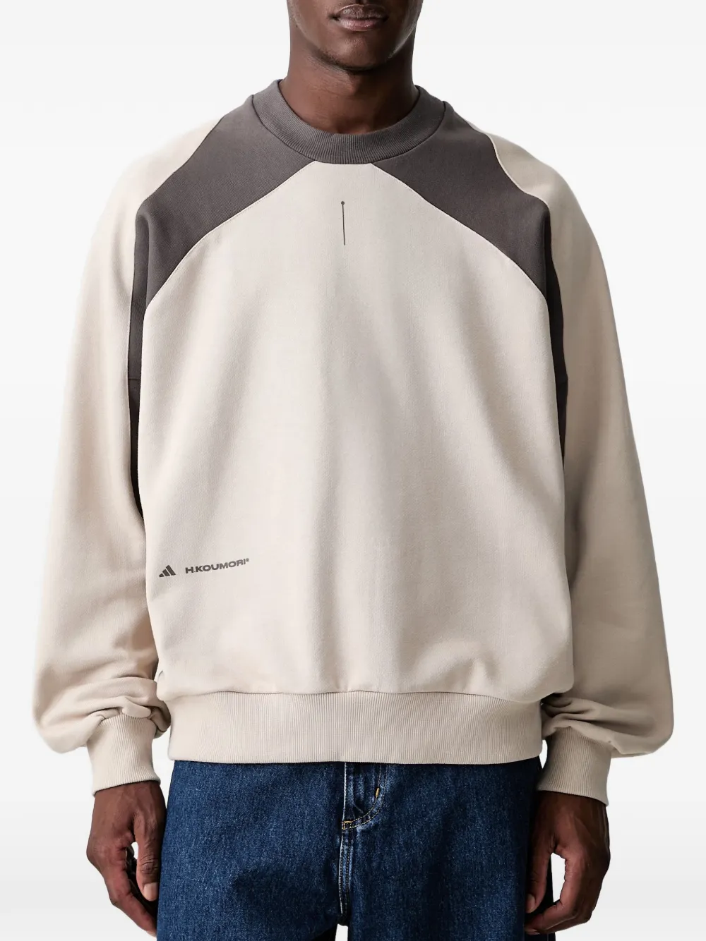 adidas x Hermanos Koumori colour-block sweater Beige