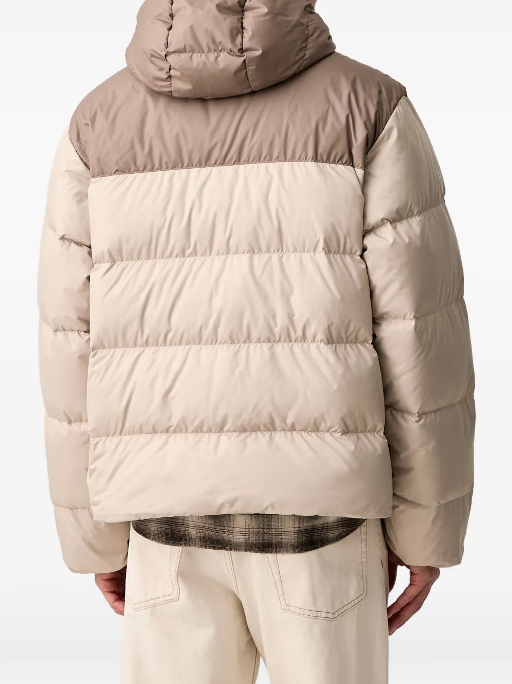adidas Regen two-tone hooded puffer jacket Beige