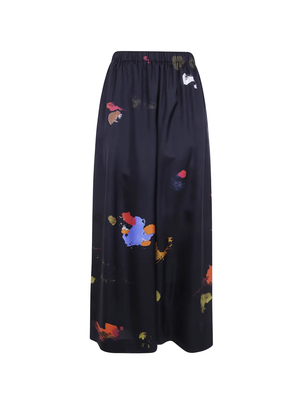 Daniela Gregis Abstract-print Silk Trousers In Black