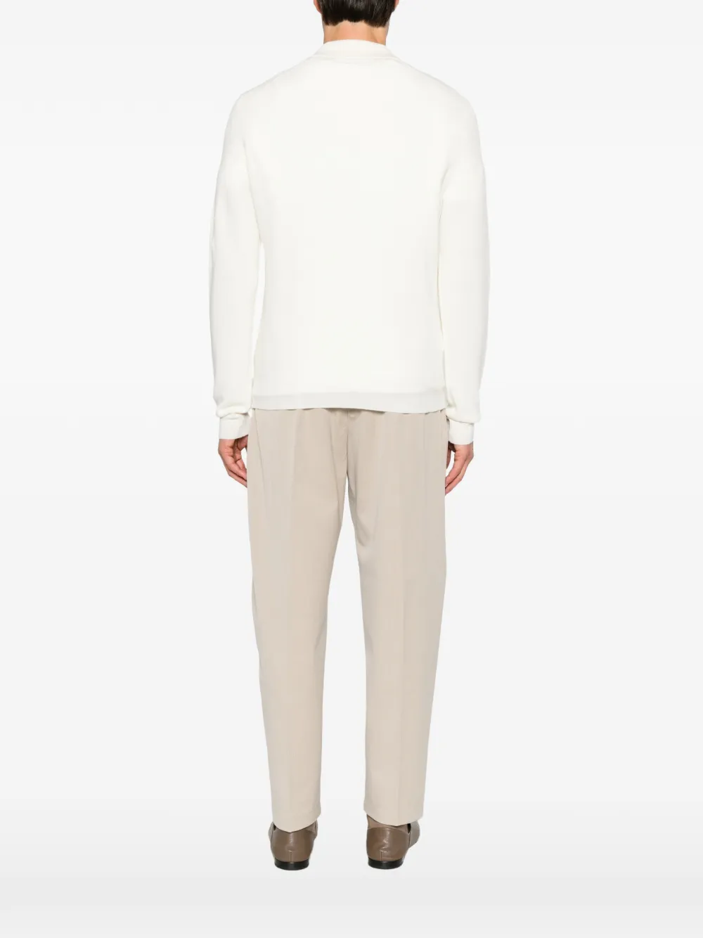 Tagliatore fine-knit long-sleeve sweater Beige
