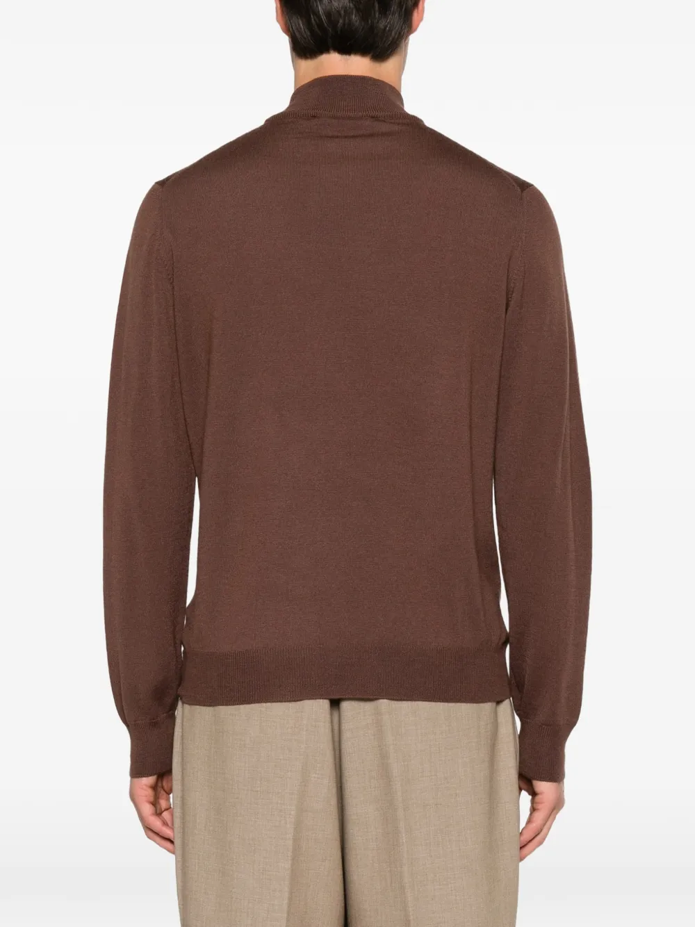 Tagliatore Lionel high-neck virgin wool sweater Bruin