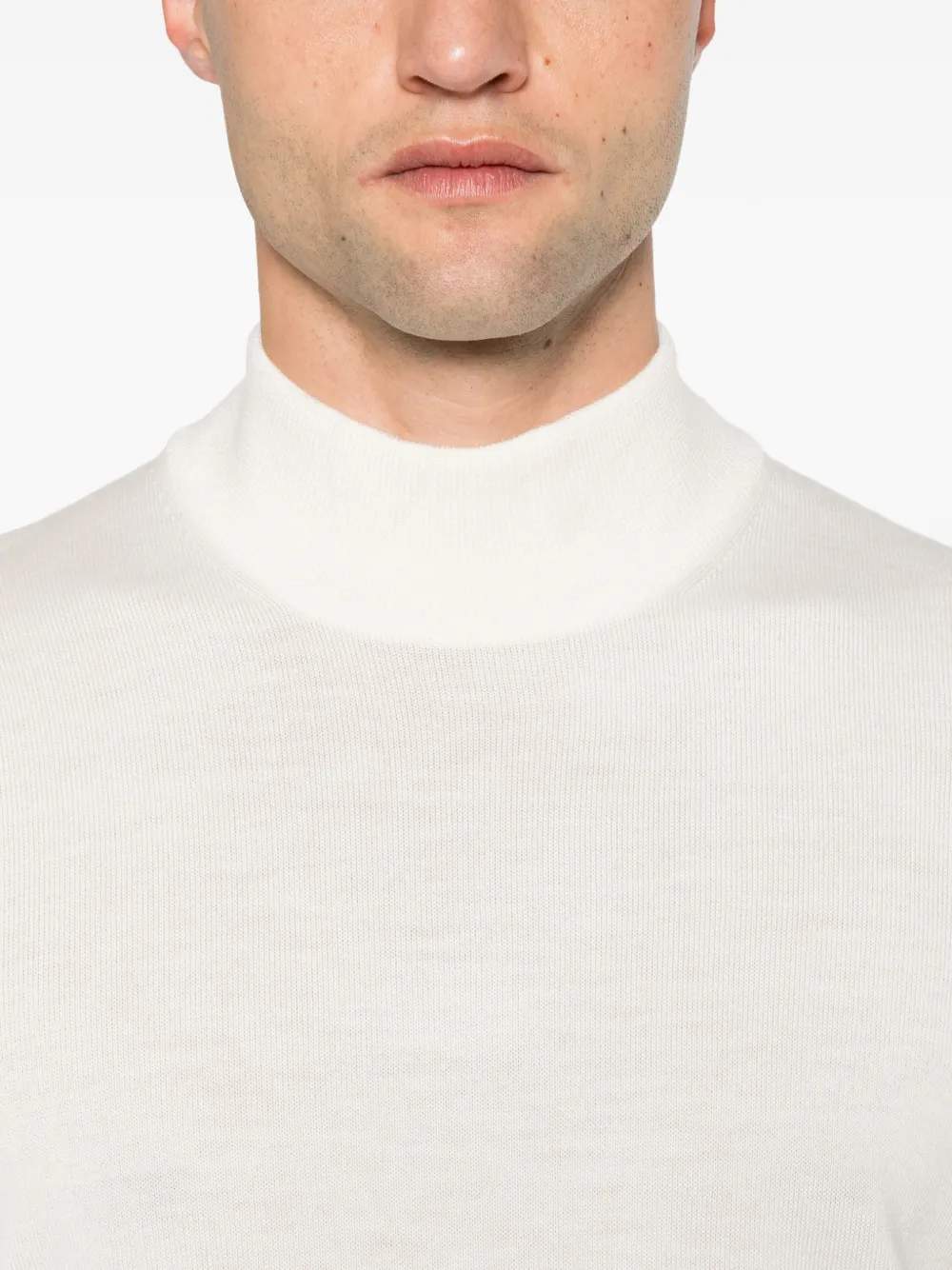 Tagliatore Wollen trui met hoge hals Wit