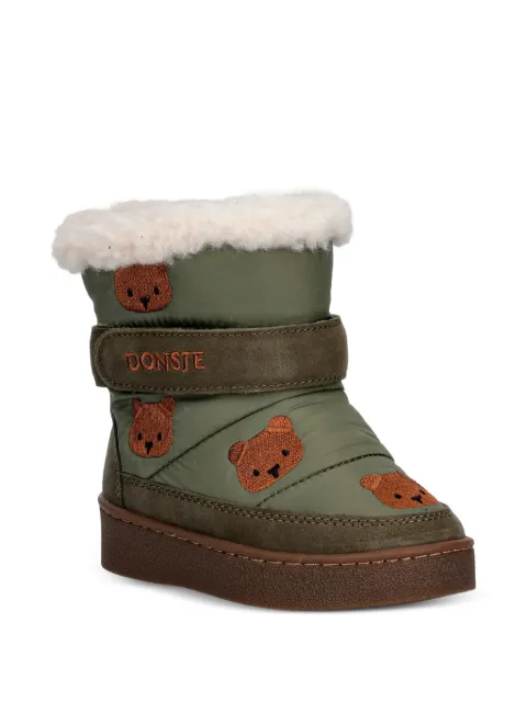 Donsje bear-patch touch-strap boots