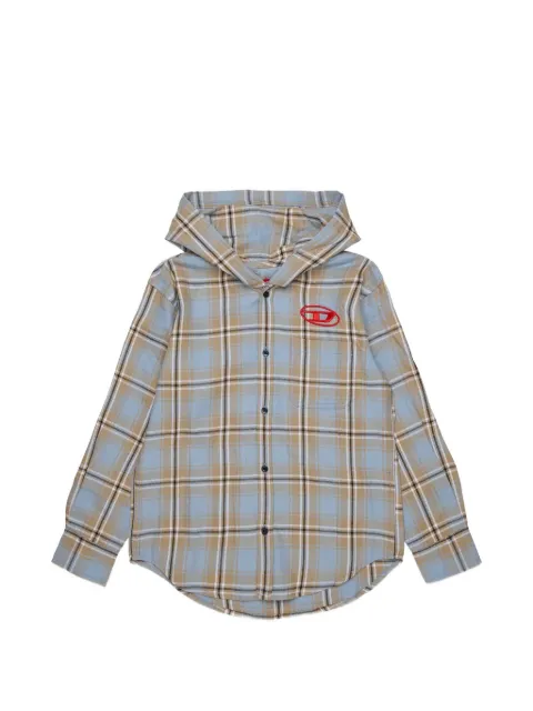 Diesel Kids check-pattern hooded shirt