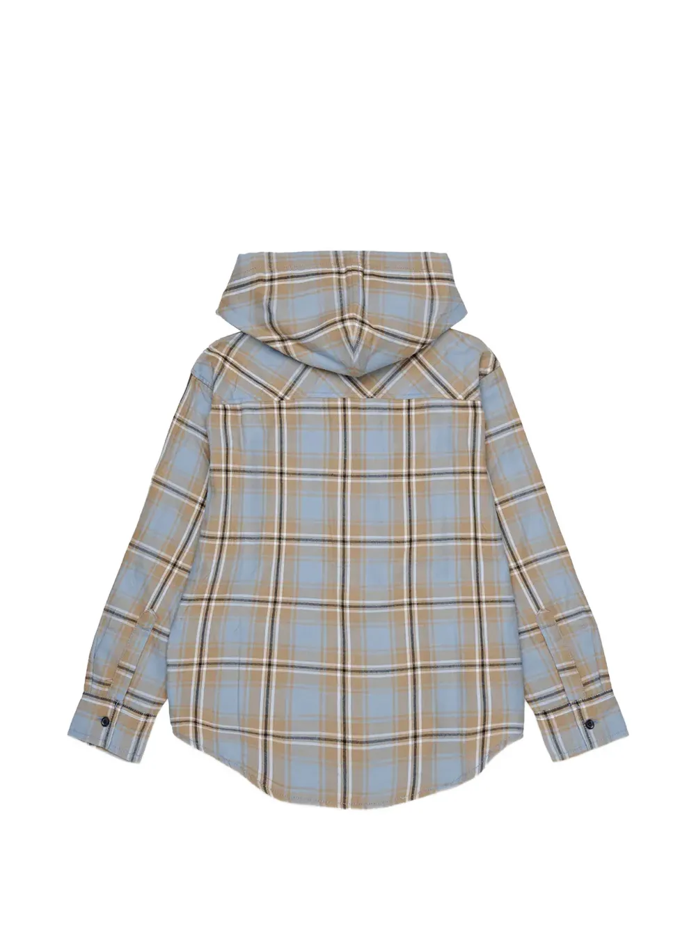Diesel Kids Geruite shirt met capuchon Blauw
