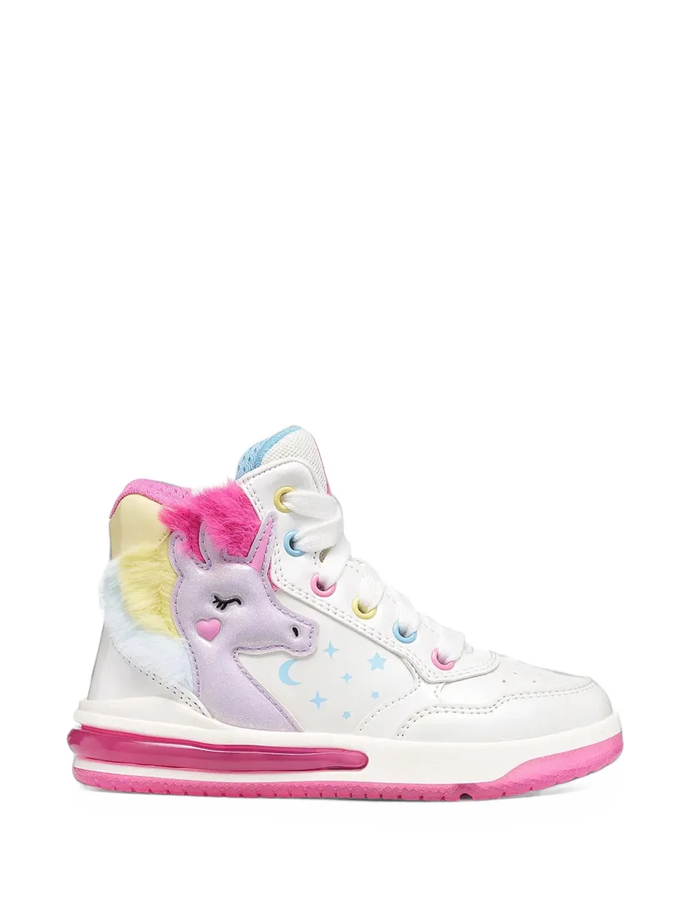 Geox Kids Sketlite unicorn-patch light-up sneakers - Bianco