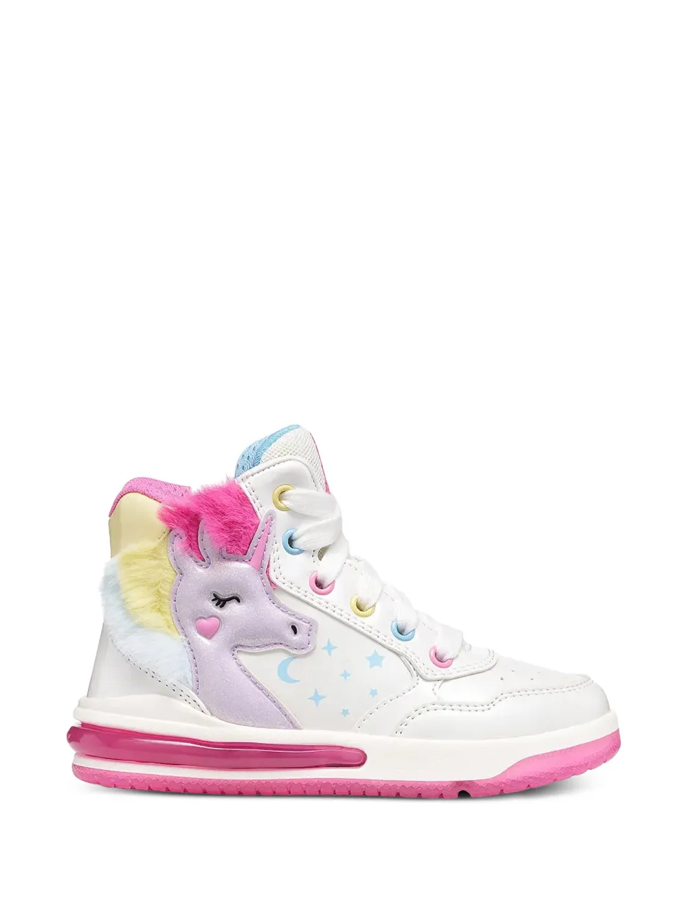Geox Kids Sketlite unicorn-patch light-up sneakers - Bianco
