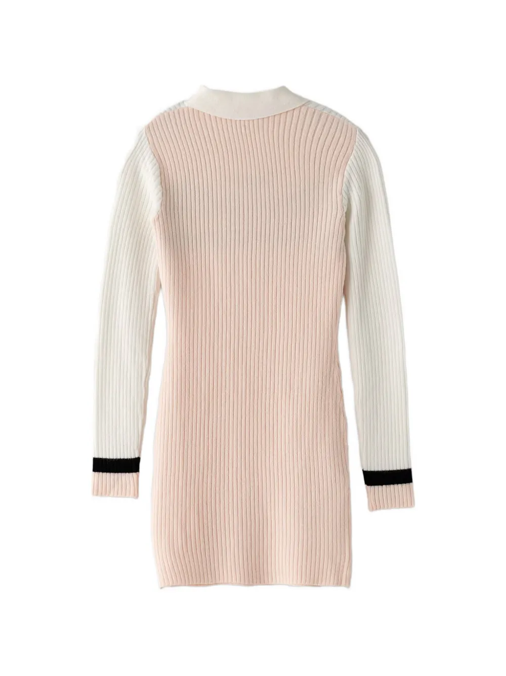 Elisabetta Franchi Kids Ribgebreide jurk met geborduurd logo Roze