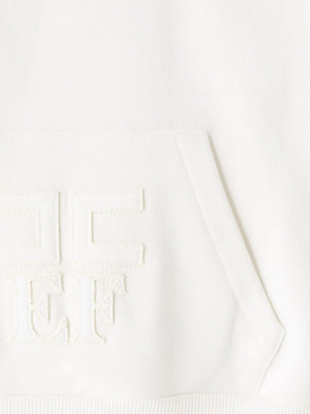 Elisabetta Franchi Kids Sweater met kwartrits en geborduurd logo Wit