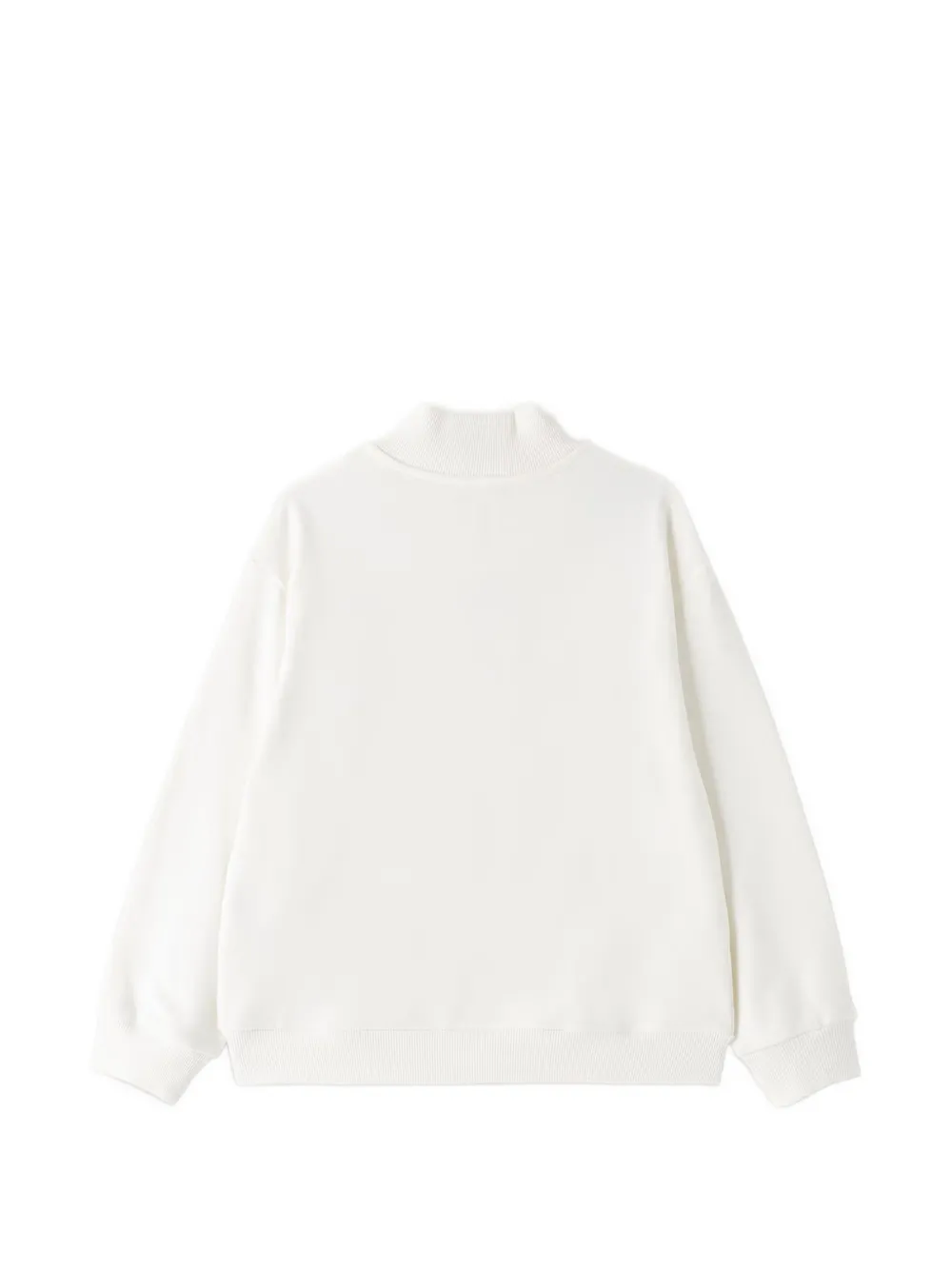 Elisabetta Franchi Kids Sweater met kwartrits en geborduurd logo Wit