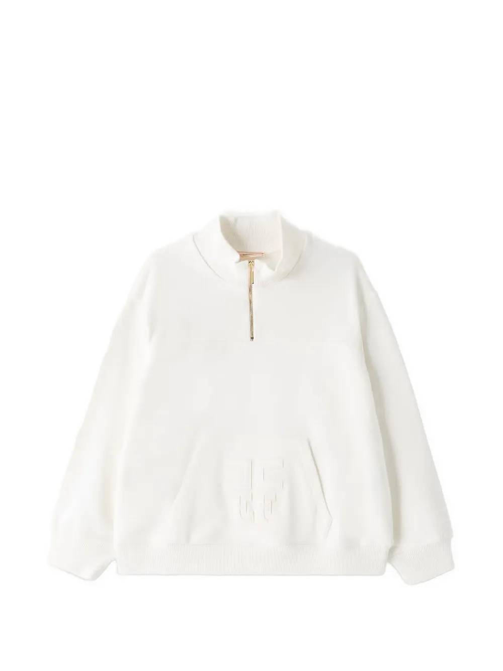 Elisabetta Franchi Kids sweat zippé à logo brodé - Blanc Elisabetta Franchi Kids sweat zippé à logo brodé - Blanc